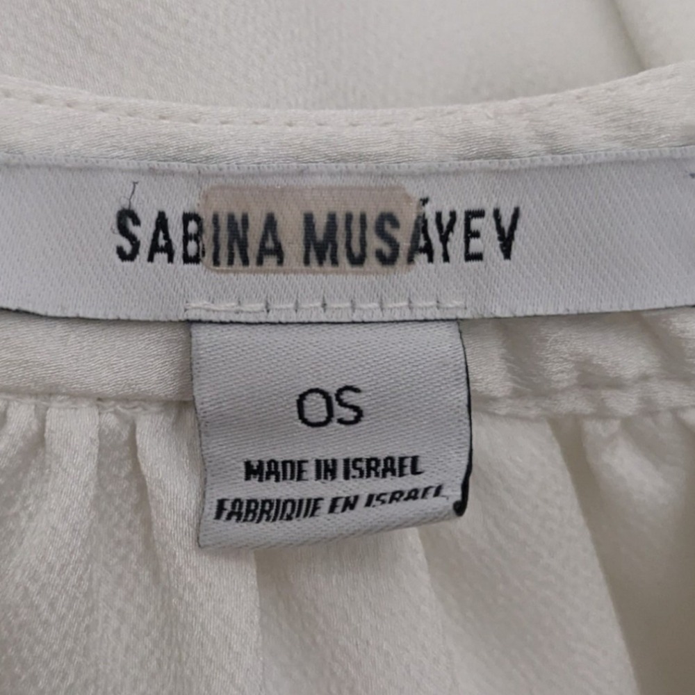 Sabina Musayev White Lace Up Tiered Maxi Dress OS Made in‎ Israel - Picture 8 of 8